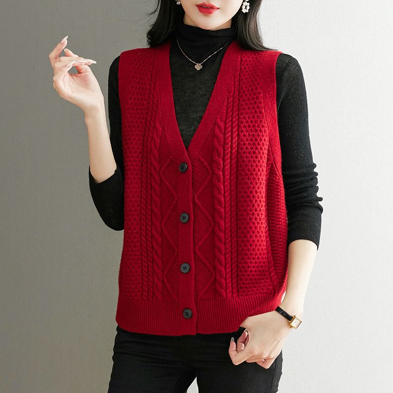 Sewing Vest - Maglione lavorato a maglia nuovo autunno