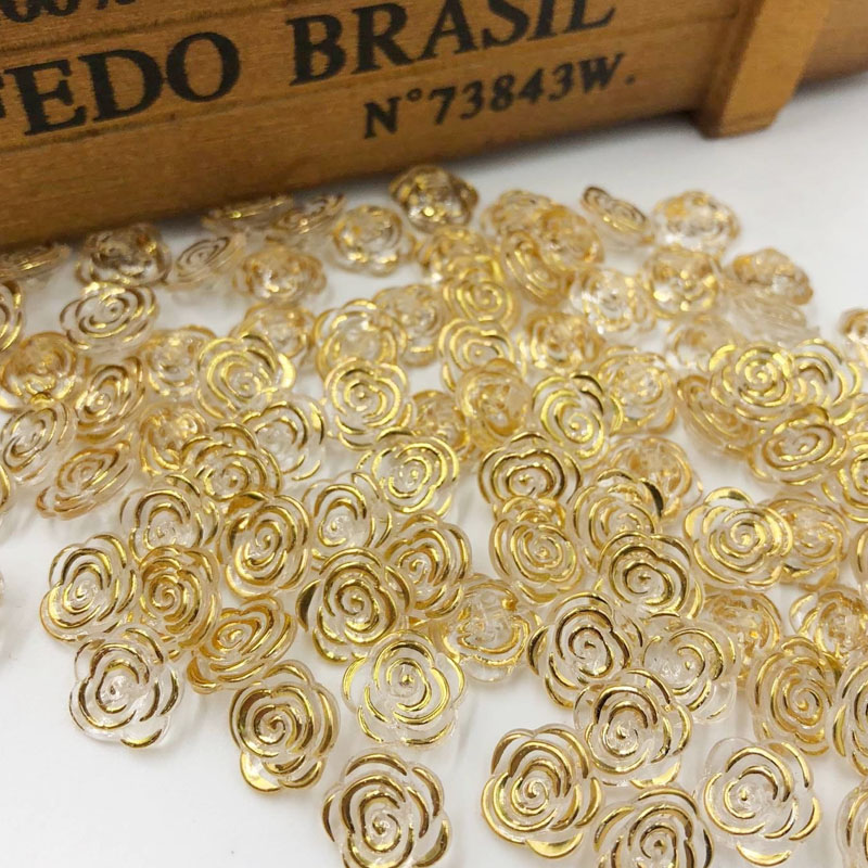 Button Hole Cutter - 50 bottoni acrilici con fiore di