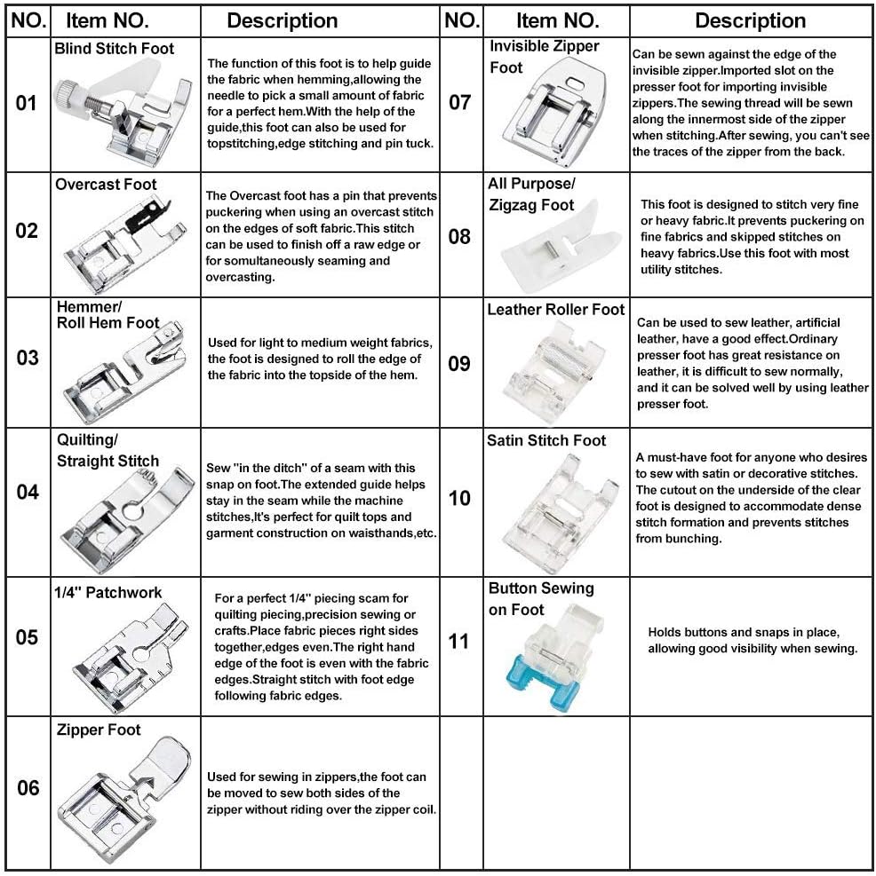 Set di 11 Piedini Premistoffa  - Sewing Expert recensione e prezzo